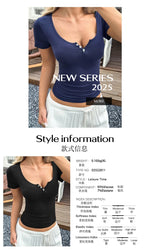 2026 Women's New Y2K Hot Girls Sexy Vest Short Sleeve T-Shirt Tops