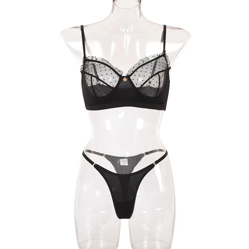 Flounce Sexy Lingerie Lace Transparent Women's Underwear Hot Delicate Erotic Lingerie Set Porn Exotic Sets Sexiest Outfit