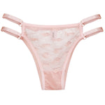 Love Letter Print Women Briefs Mesh Transparent Ring Buckle Adjustable Hollow-out Underwear Low-waist Panties String Lingerie