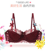 Aesthetic French Lace Minimizer Bra - Thin Strap Bralette Reduces Full Bust, Elegant Lift & Seamless Design MOYISU Sexy Panty BB