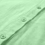 Cotton Linen Breathable And Comfortable Mid Length Oversized Button Down Half Sleeve O-neck Cardigan Casual Beach Suncreen Top