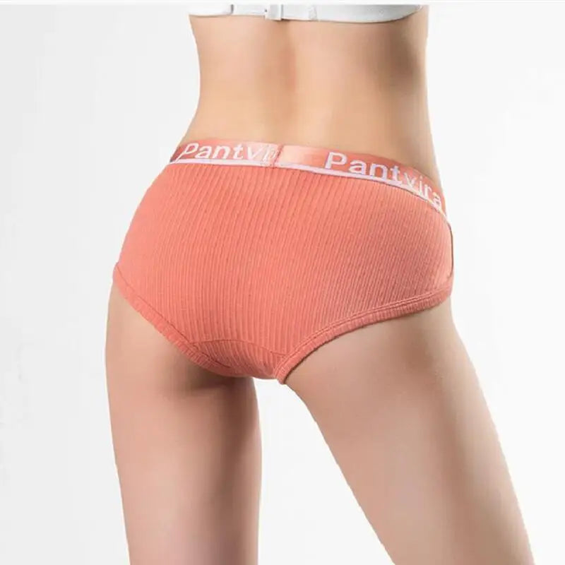 Stripe Cotton Womens Panties Alphabet Printed Elastic waistband Lady Underpants Sexy Wrap Buttocks Knickers Cotton Crotch Briefs
