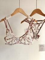 Affordable French Lace Lingerie Set | Sexy Mesh Push Up Bra for Big Bust, Ultra Thin Slimming Anti Sag Women's Bra Set MOYISU AB