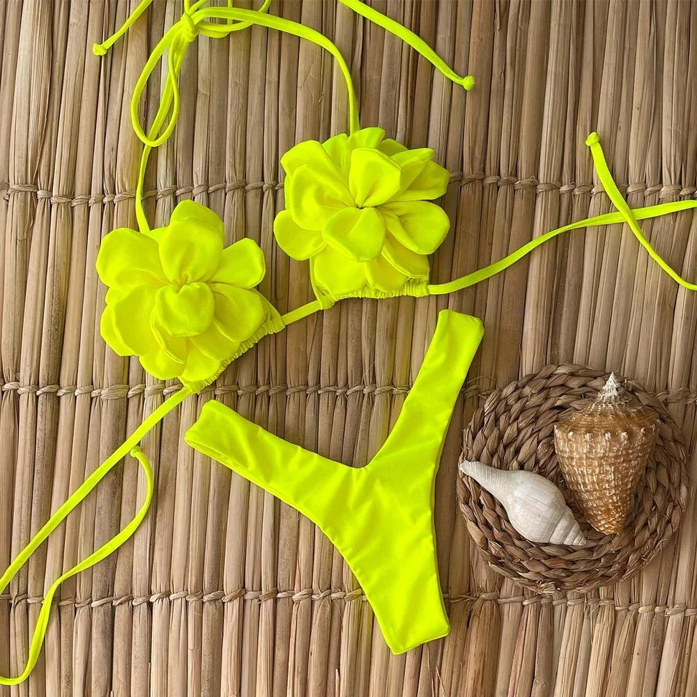 Sexy Floral Micro Bikini 2025 Women Swimsuit Female Swimwear Thong Bikinis Set Brazilian Beach Wear Bathing Suit Biquini