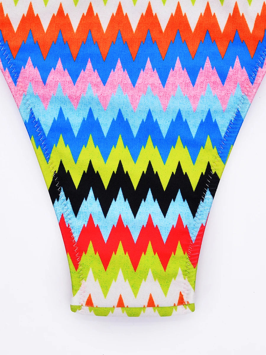 Hollow Out Halter Bikini 2025 Colorful Swimsuit Women Padded Swimwear Female Bathers Bathing Swimming Swim Suit Beachwear