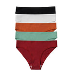 5Pcs/Set Women Cotton Panties Solid Color Low Rise Briefs Female Underpants Comfort Soft Stretch Panty Sexy Lingerie S-XXL
