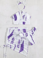 3 Pieces Thong Bikini 2026 Women Halter Swimwear Female Swimsuit With Skirt Beach Wear Printed Bathing Suit Summer Swimming