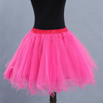 Women Skirt A-line Big Swing Multi-layered Candy Color High Elastic Waist Fluffy Gauze Dancing Performance Short Pleated Skirt