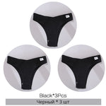 3Pcs/Set Women Cotton Panties Sexy V Waist Briefs T-Back Brazilian Underpants Female M-XL Underwear Girls Breathable Intimates