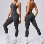 Women's Yoga Jumpsuits Sports Fitness Hip-lifting Cross Beauty Back Adjustable Straps One-piece Training Workout Gym Bodysuits