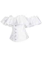 Chest corset with satin ruffled sleeves and waist-tightening palace corset at the back of the shoulder.