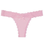 1pcs Low Waist Sexy Lace Elegant Lady Thongs Underwear Solid Breathable Sexy Lingerie Floral Female Panties Bow Women's G-string