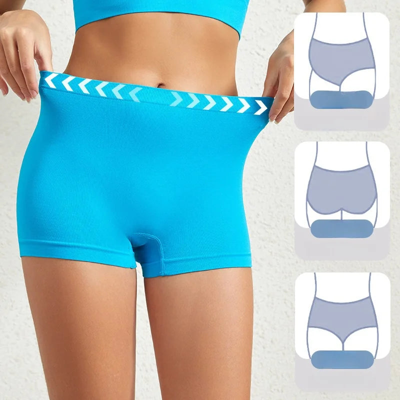1PC Women Mid-Rise Boyshort Panties Ribbed Seamless Underwear Ladies Stretch Sports Panty Comfort Sexy Lingerie S-5XL Intimates