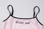FDYOUI Y2K Camisole Tops for Women Spaghetti Strap Letter Print Pink Corset Y2K Streetwear Girls Backless Cropped Tank Top Black