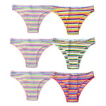 6PCS/Set Cotton Panties For Women Striped Briefs Low Waist Bottoms Female Sports Underpants Seamless Underwear Sexy Lingerie