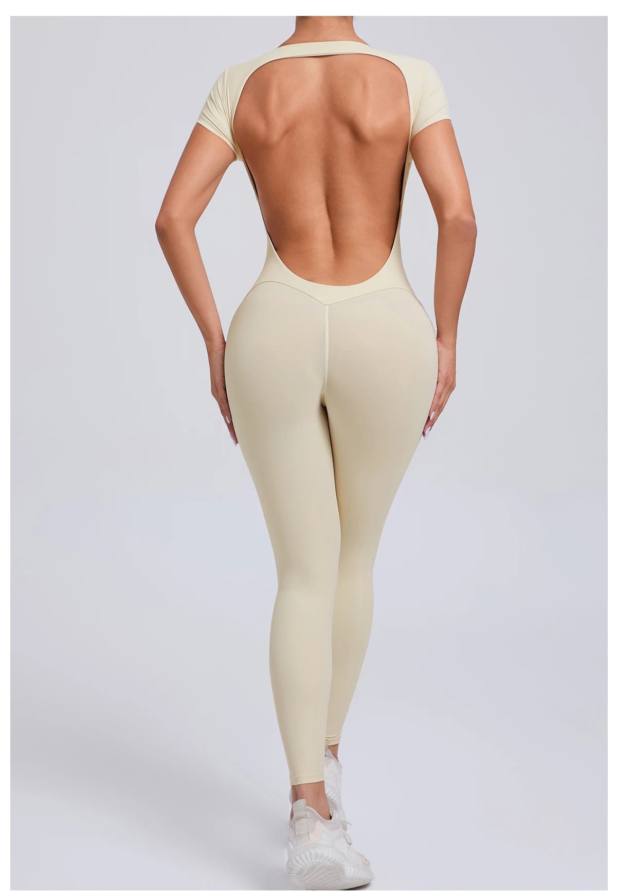 One-piece Yoga Padded Backless Suit Female Rompers Quick Dry Yoga Clothing Workout Bodysuits Scrunch Sports Jumpsuit Women