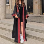 White Chiffon Long Maxi Kimono Cardigan Women Beach Cover Up Embroidery Edge with Belt Tunica Kaftans Femininos Beachwear 2026