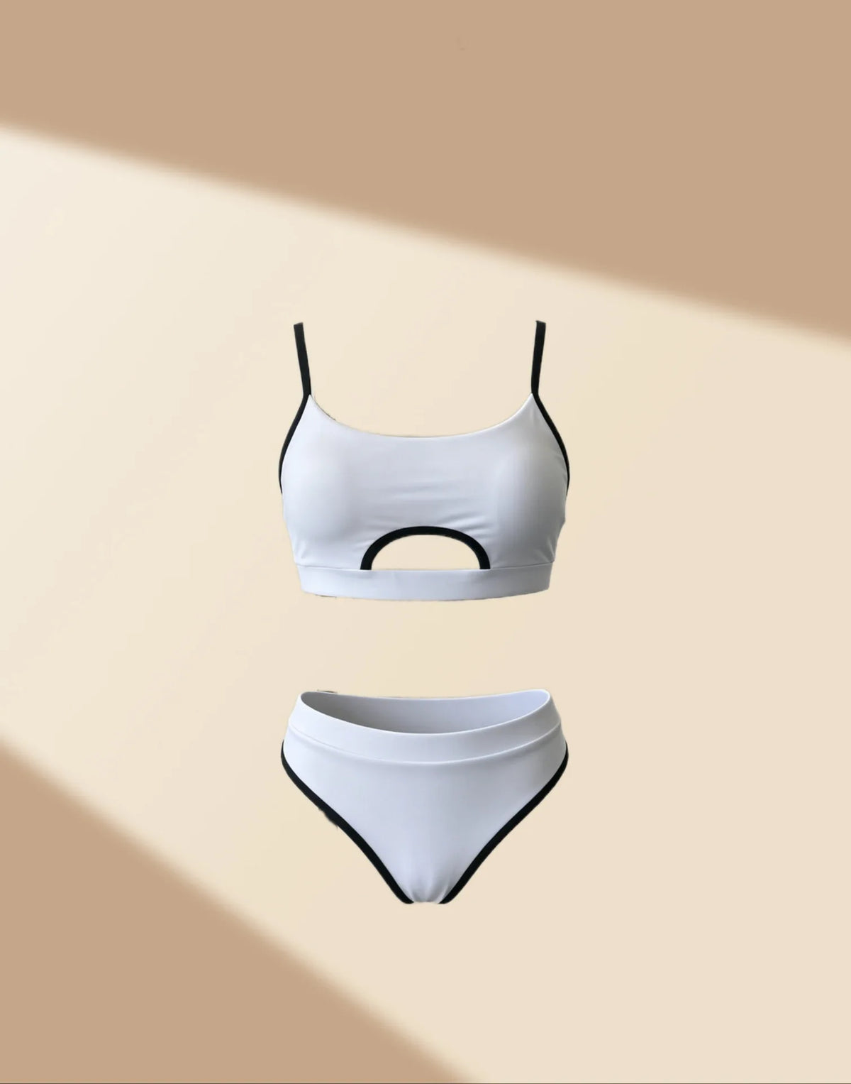 New Solid Color Two Piece Bikini Set Women Sporty Casual Push Up Tummy Control Swimsuit Swimwear Beach Vacation Summer Swimsuit