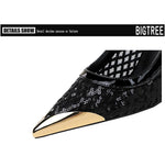 BIGTREE 2026 Fashion Metal Decoration Mesh Hollow Pointed Toe Woman Pumps Thin Heels Party Ladies Shoes Zapatillas De Mujer