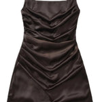 Square Neck Camisole Dress For Women With Back Cross Straps Slim Fit Ruched Waist Boned Mini Skirt Pure Desire Dress Casual 0VNB