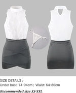 Women Lace Lingerie Dress Set, Halter Neck Floral Mesh Bodycon Mini Dress with Panties, Elegant Secretary Role Play Costume