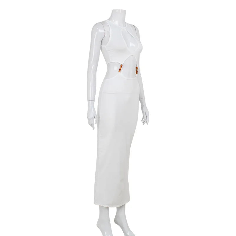 Party Long Dresses Women Sexy Hollow Out Backless Package Hip Prom Club Dress Fashion Hot Girl Vestidos Trendy Streetwear New