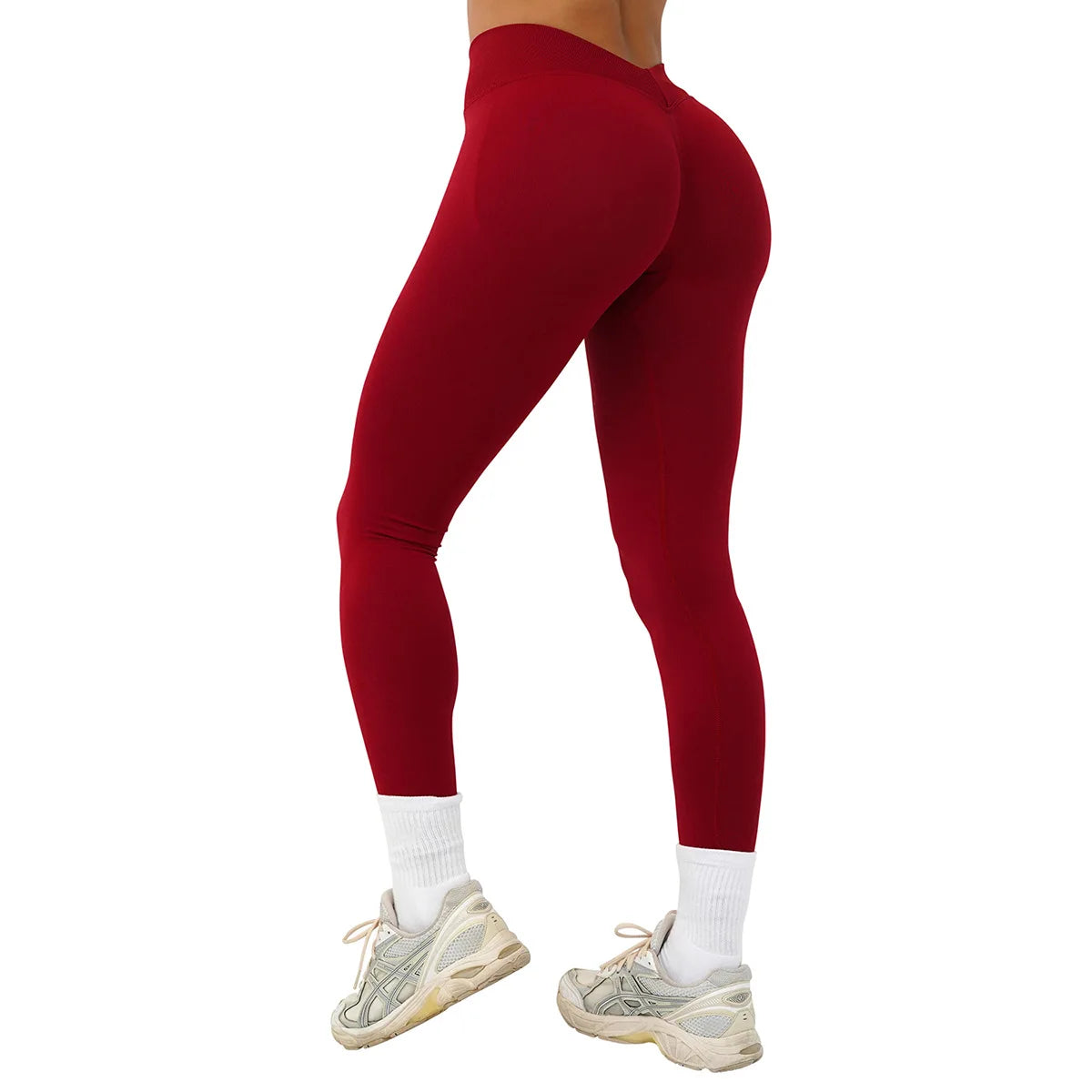 Sports Leggings Woman Clothes Seamless Yoga Pants Scrunch Booty V Waist Hip Lifting Fitness Gym Leggings Running Workout Tights