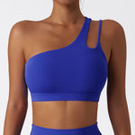 Comfort Single Strap Yoga Bra Chest Pad Running Sports Bra Gym Top Women Stretch Pull Up Underwear Women Vest Fitness Tank Top