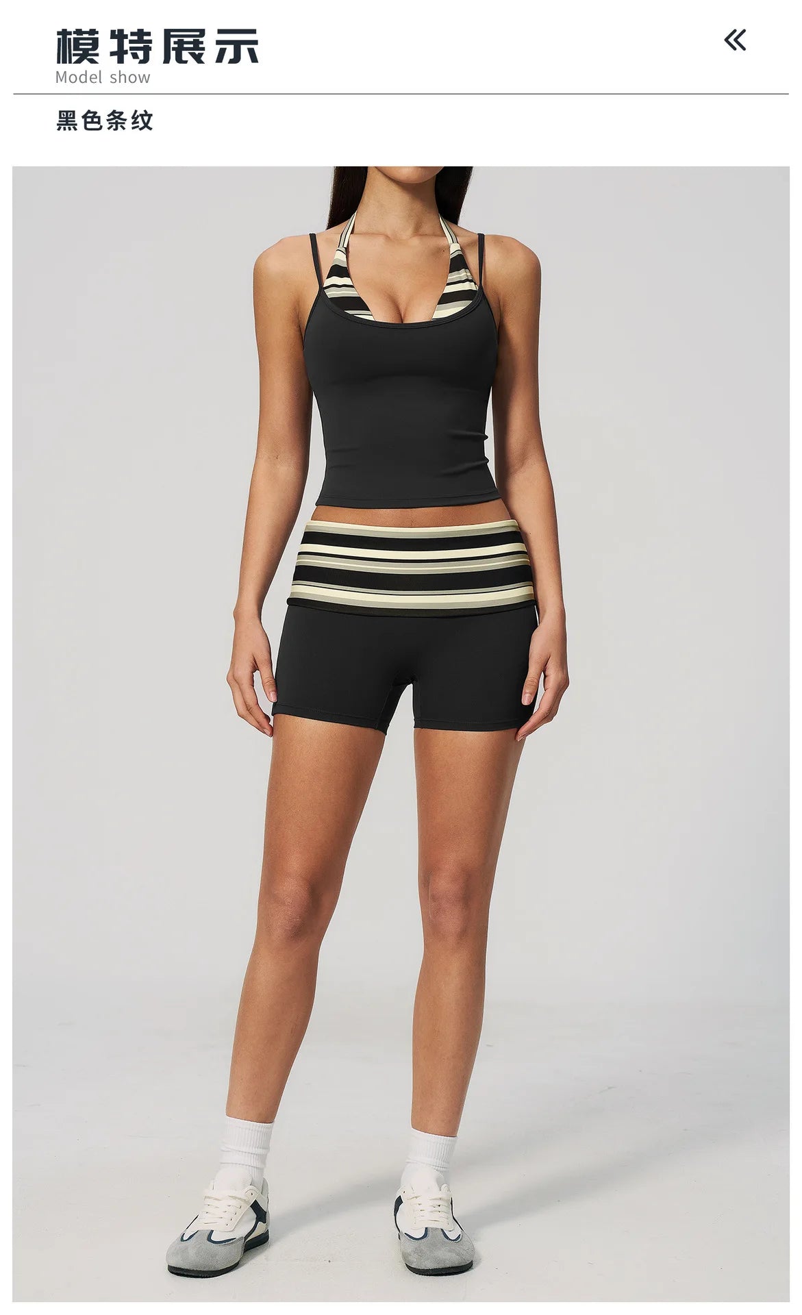 Quick Drying Polka Dot Patchwork Yoga Sets Women Hanging Neck Slim Shockproof Sports Tank Top Gym High Waist Shorts Fitnss Suit