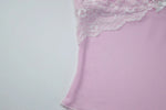 FDYOUI Y2K Pink Camisoles Women Sexy V-neck Lace Patchwork Tank Tops 2026 Summer Backless Sleeveless Corset T-shirt Streetwear