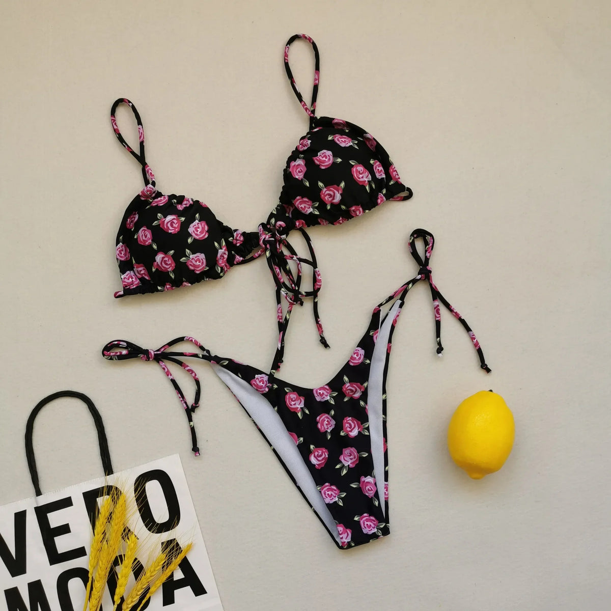 21 Colors New Sexy Bikini Women Solid Leopard Floral Print Swimwear Swimsuit Female Bandage Strap Beach Bikinis Set Bathing Suit