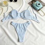 2026 New Sexy Bikini Women Swimsuit Bandeau Biquini Push Up Swimwear Female Shiny Bathing Suits Print Bodysuit Beachwear