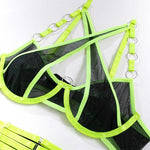 Toucheart Sexy Floral Embroidery Underwear Steel Ring Bra Lace Mesh Sexy Webbing Hollow Waistband Hanging Erotic Lingerie Suit