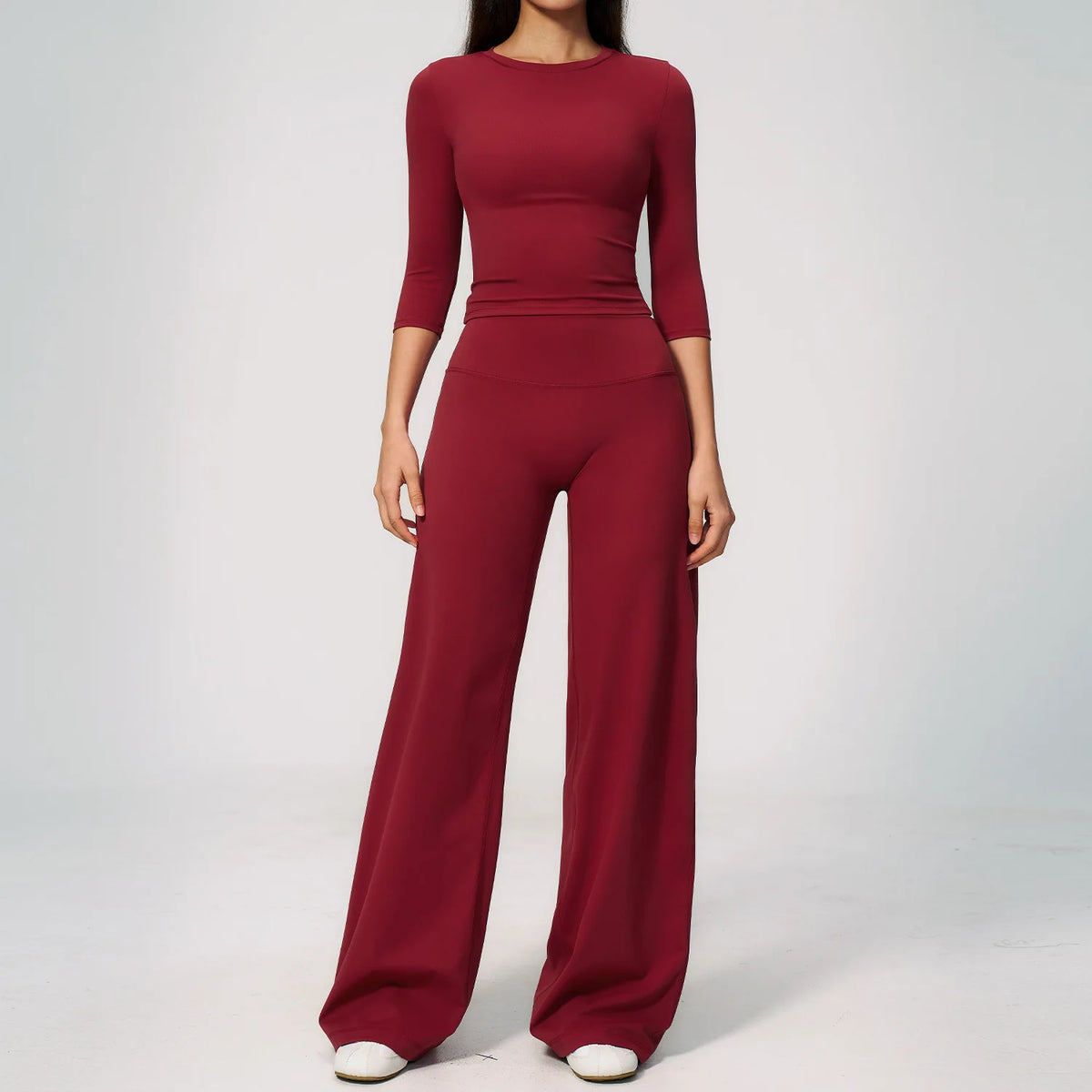 Women Tracksuit Yoga Sets Half Sleeve O Neck Slim Sports T Shirts Fitness Suit Outdoor High Waist Flare Pants Workout Clothes
