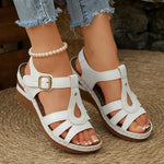 Plus Size 43 Ankle Buckle Wedges Sandals Women Summer Thick Sole Gladiator Sandals Woman Lightweight Non Slip Casual Sandles