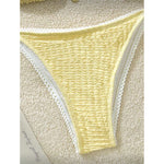 High Cut Leg Two-Pieces Bikini Set Bather Bathing Suit Swim Wrinkled Crinkled Halter Bikini Women Swimwear Female Swimsuit M125