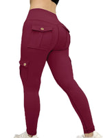 Pockets Gym Leggings Women High Waist Fashion Fitness Pants Skinny Stretch Outdoors Comfortable SportLeggings