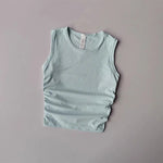 Women's Summer Nude I-Shaped Yoga Sports Vest Slimming Quick Dry Pleated Top for Fitness And Sports Activity