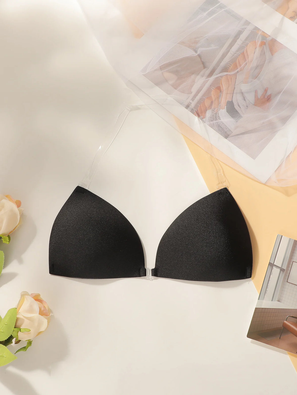 Invisible underwear seamless beauty back and chest patches front button closure reusable women bra C2431