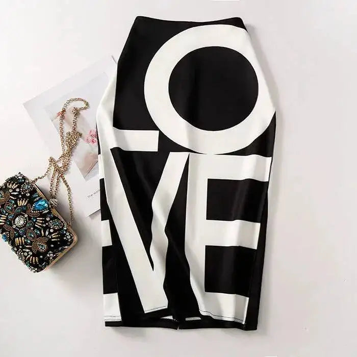 Spring Summer Women Y2K High Waist Midi Pencil Chiffon Skirts Slim Bodycon Vintage Hip Raise Korean Fashion Clothes UOV5