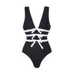 New 2Pcs Black Hollow Swimsuit Women Sexy Swimwear With Midi Skirt Push Up Bikini Female Biquini Bathingsuit Bodysuit Beachwear