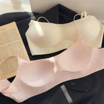 One-piece Seamless Wireless Square Neck Bra Women Adjustable Thin Strap Daily Brassiere Everyday No-Show Underwear S-XL