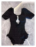 Hot Selling Swimsuit Women's New Black One-piece Cover Belly Slimming Skirt Style Flat Corner Hot Spring Conservative Swimsuit