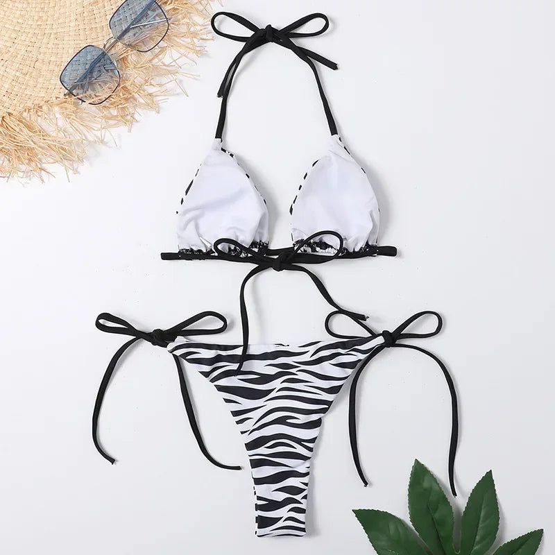 Fish Scales Shiny Halter Triangle Bikinis Sets Swimwear Women Micro Thong Swimsuits Swimming Suit Biquinis Bikinis de Mujer 2026