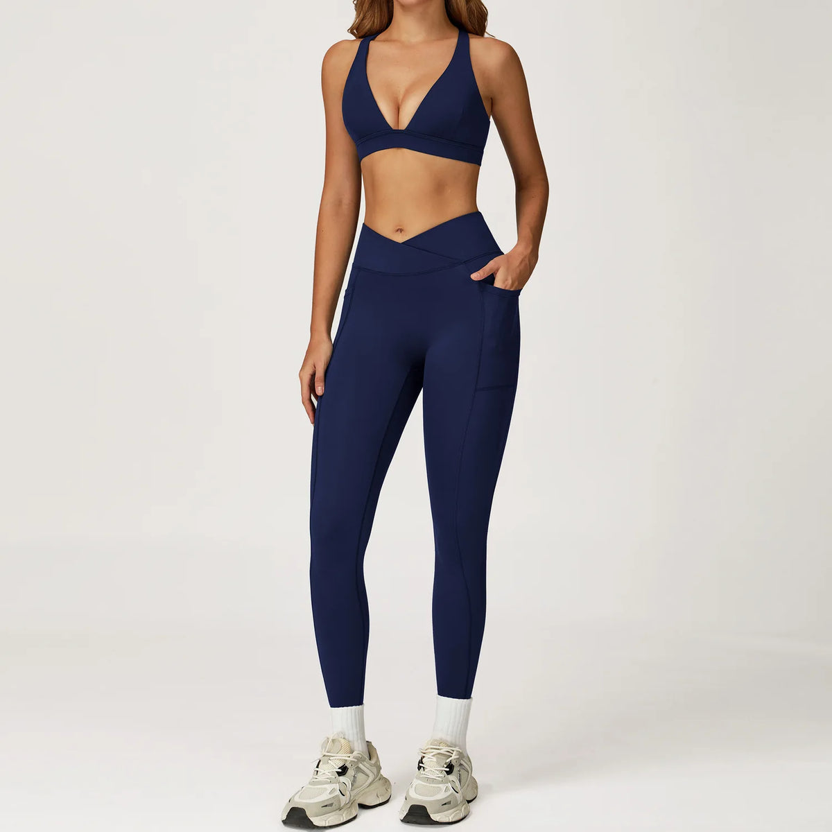 2PCS Yoga Set Gym Clothes Workout Sportswear Yoga Suits Women Tracksuits Fitness Outfits Sports Bra Gym Leggings Athletic Wear
