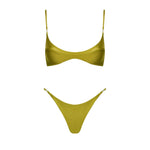 Bandeau 3Pcs Biquini Sexy Bikini Women Swimsuit Push Up Swimwear Female Strappy Bathing Suits Green Bodysuit Beachwear Swim Suit