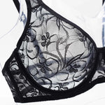 Plus Size Bras For Womens Underwear Underwired Lace Hollow Out Bra Embroidery Sexy Lingerie Brassiere BH Tops 5 Colors