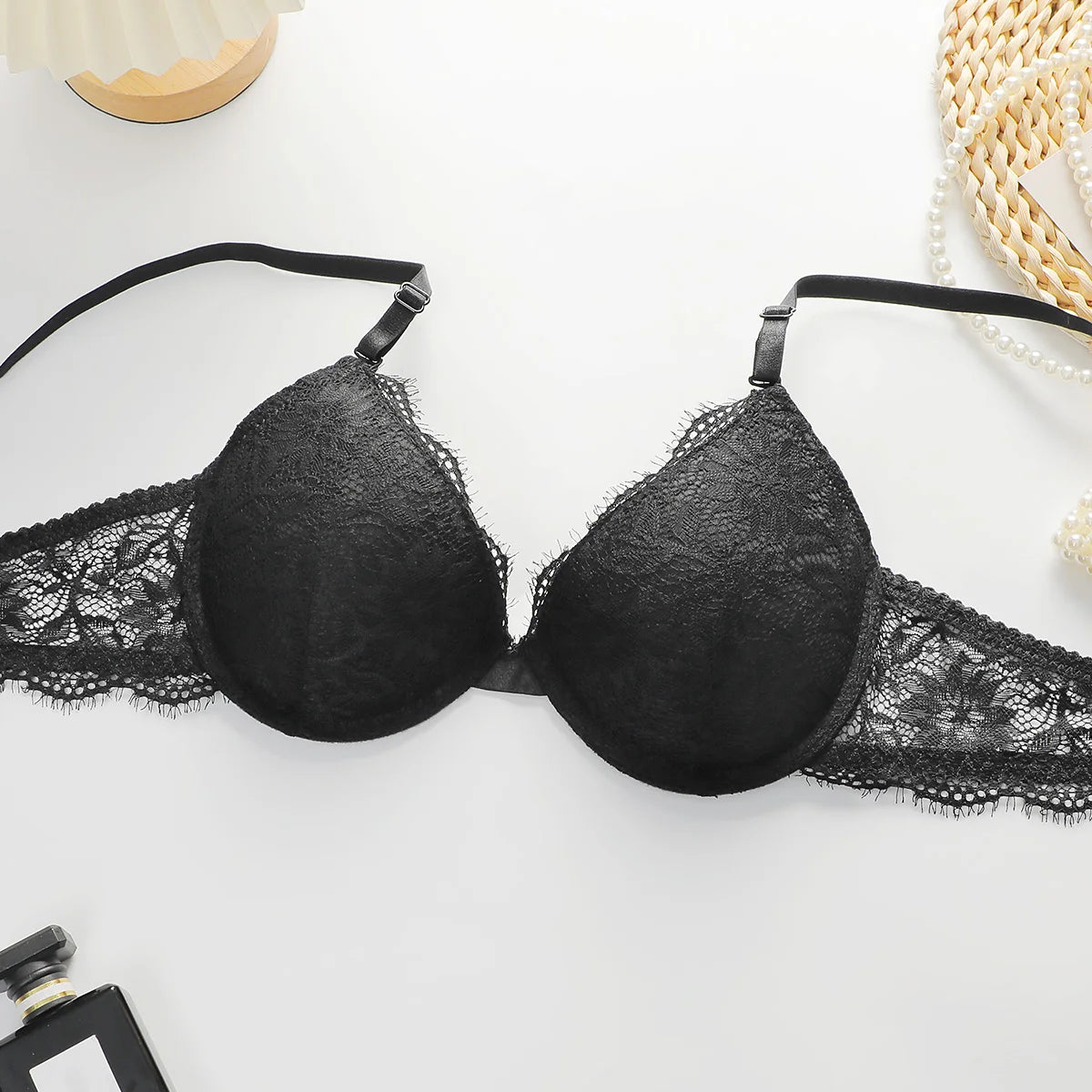 High Quality Simple And Sexy Lace Women's Push Up Two-piece Bra And Underwear A3107