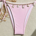 Shell Decoration Swimwear String Halter Bikinis Sets Micro Thong Sexy Swimsuit Women 2026 Bathing Suit Purple Triangle Bikini