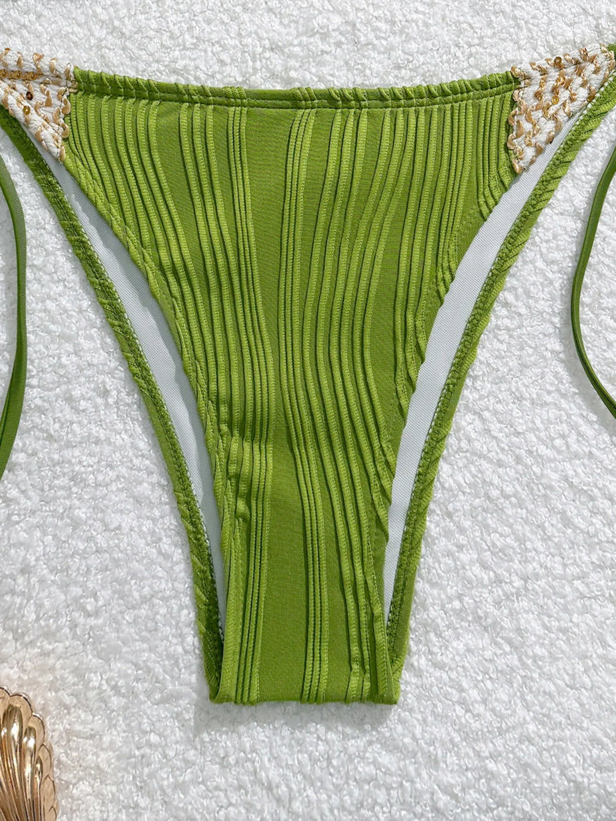 Sexy Blue Knitted Patchwork Bikini Set Women Halter Push Up Bra Bandage Thong Swimsuit Summer Bathing Suit Pool Swimwear 2026